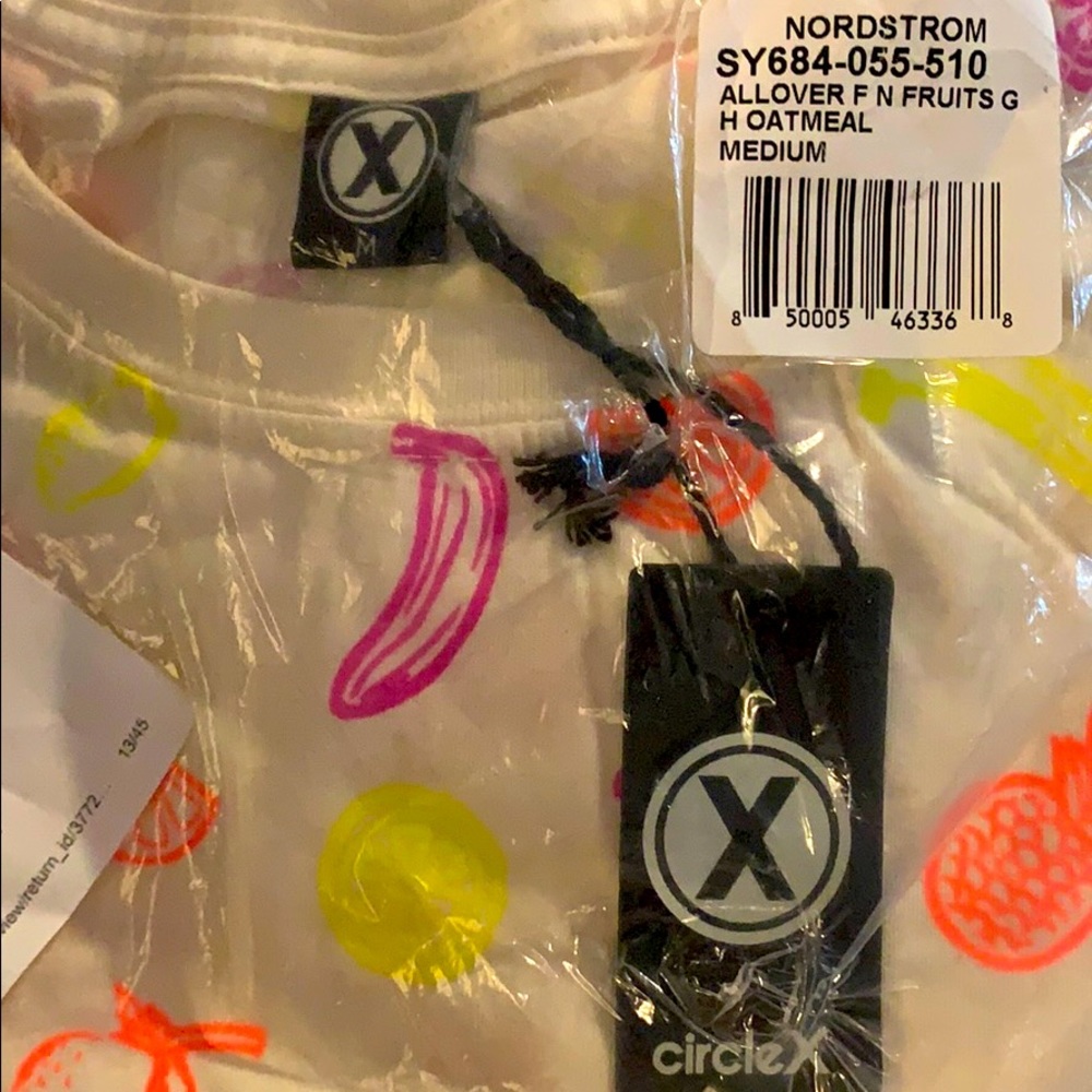 CircleX Heather Oatmeal Fruit Print Neon Shirt - Picture 8 of 9